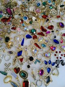 50pcs Mixed Styles & Colors Nail Art Alloy Decorations, Diy Nail Charms Nail Gems Nail Supplies