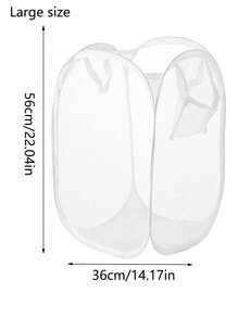 1 Pieza Bolsa De Lavandería Portátil De Mano En Blanco - Blanco - Ver 2
