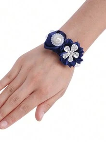 1入新款結婚手腕花為新郎而設,鑲有水晶玫瑰花結婚花束為新娘或最好的朋友而設