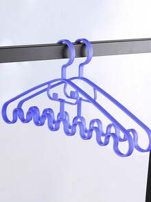 3pcs Multi-functional Wave Shaped Clothes Hanger For Underwear & Straps Storage - Purple - View 1