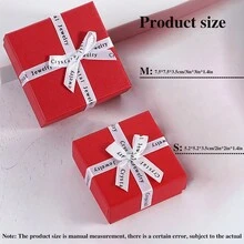 蝴蝶結首飾盒,正方形保鮮膜包裝,戒指項鍊首飾盒,小禮品盒1個