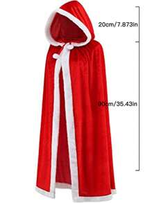 1件角色扮演小紅帽服裝,白邊羊皮披肩和帽子