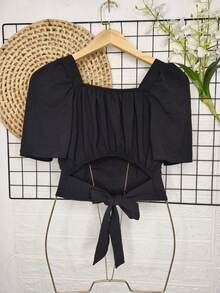 Women Tops - 黑色 - 查看 3