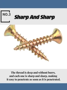 100 Miếng M3.5 Màu sắc Mạ kẽm Thép carbon Chất xơ Tấm bảng , Self Tapping Đinh ốc Bộ dụng cụ , 16 , 25 , 40mm - Màu vàng - Xem 6