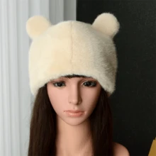 1頂短毛絨秋冬女帽,保暖厚實帶扣耳帽,歐洲風格休閒帽