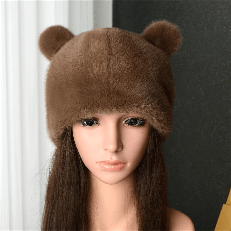 1頂短毛絨秋冬女帽,保暖厚實帶扣耳帽,歐洲風格休閒帽