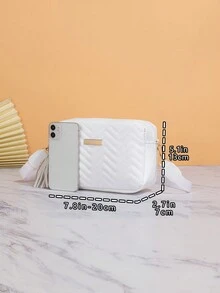 休閒廣闊帶斜肩包相機包帶流蘇,ins風格刺繡方包迷你時尚絎縫斜挎包,流行PU皮革單肩包,女性休閒手提包&手機錢包