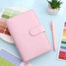 1Pack A6 Budget Cash Envelope, 23Pcs Set,Pink Budget Binder, 8 Cash Envelope Storage Boxes, A6 Savings Envelope Storage Box Binder Macaron PU Leather Accounting Notebook Creative Financial Planner Hand Account Book - Coral Pink - View 4