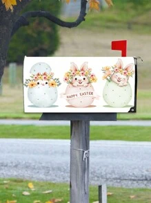 1pc Easter Bunny & Egg Pattern Mailbox Cover, Decorative Dustproof Cover - Multicolor - View 3