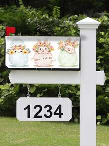 1pc Easter Bunny & Egg Pattern Mailbox Cover, Decorative Dustproof Cover - Multicolor - View 4