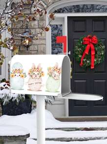 1pc Easter Bunny & Egg Pattern Mailbox Cover, Decorative Dustproof Cover - Multicolor - View 6