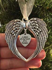 1pc Angel Wings Ornaments, Bell Charm Memorial Ornaments For Lost Loved Ones, Stainless Steel Angel Wings Decoration Tree Decoration Gift Box Home Decoration Pendant (Mom) Heart Wings Design Hanging Ornaments Craft, 1pc Modern Zinc Alloy Home Decoration,Home Decor ,Room Decor,Wall Decor Gifts Birthday Graduation - Multicolor - View 1