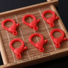 20入紅色亞克力塑料材料龍蝦扣,適用於diy首飾,包,鑰匙扣,手工吊墜,口罩鏈和鏈珠裝飾材料