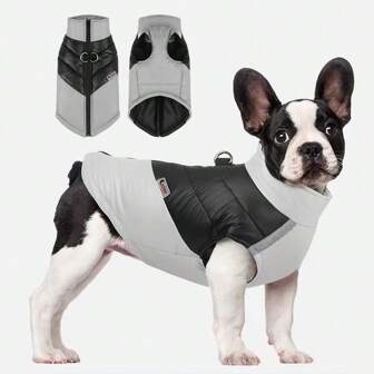 Winter Warm Waterproof Pet Jacket, Thick Reflective Dog Coat With Leash D-Ring, Simple Convenient And Fashionable Pet Clothes Suitable For Small And Medium Dogs, Outdoor Sports In Winter