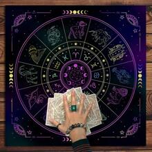 1片桌布,附有12星座占卜圖案,包含占卜、遊戲、巫術、解命、占星、通靈板等多種功能,用於學生宿舍、派對、家居裝飾等 - S - 查看 1