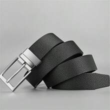 【扣環可旋轉,雙面】1 件男士 Pu 皮帶,商務正裝腰帶,適合搭配休閒褲或西裝,禮品