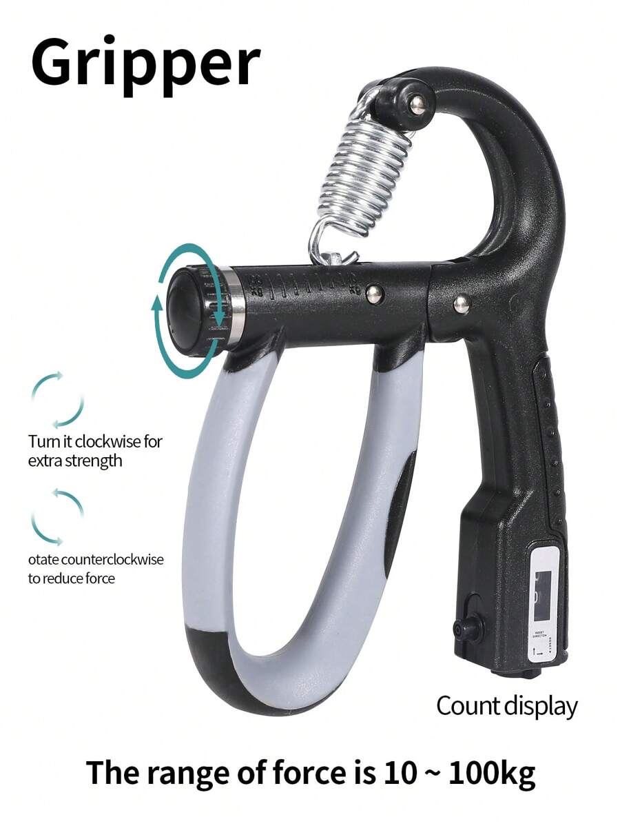 1pc Professional Hand And Arm Grip Strength Trainer, Home And Office Gym Equipment - Black - View 1