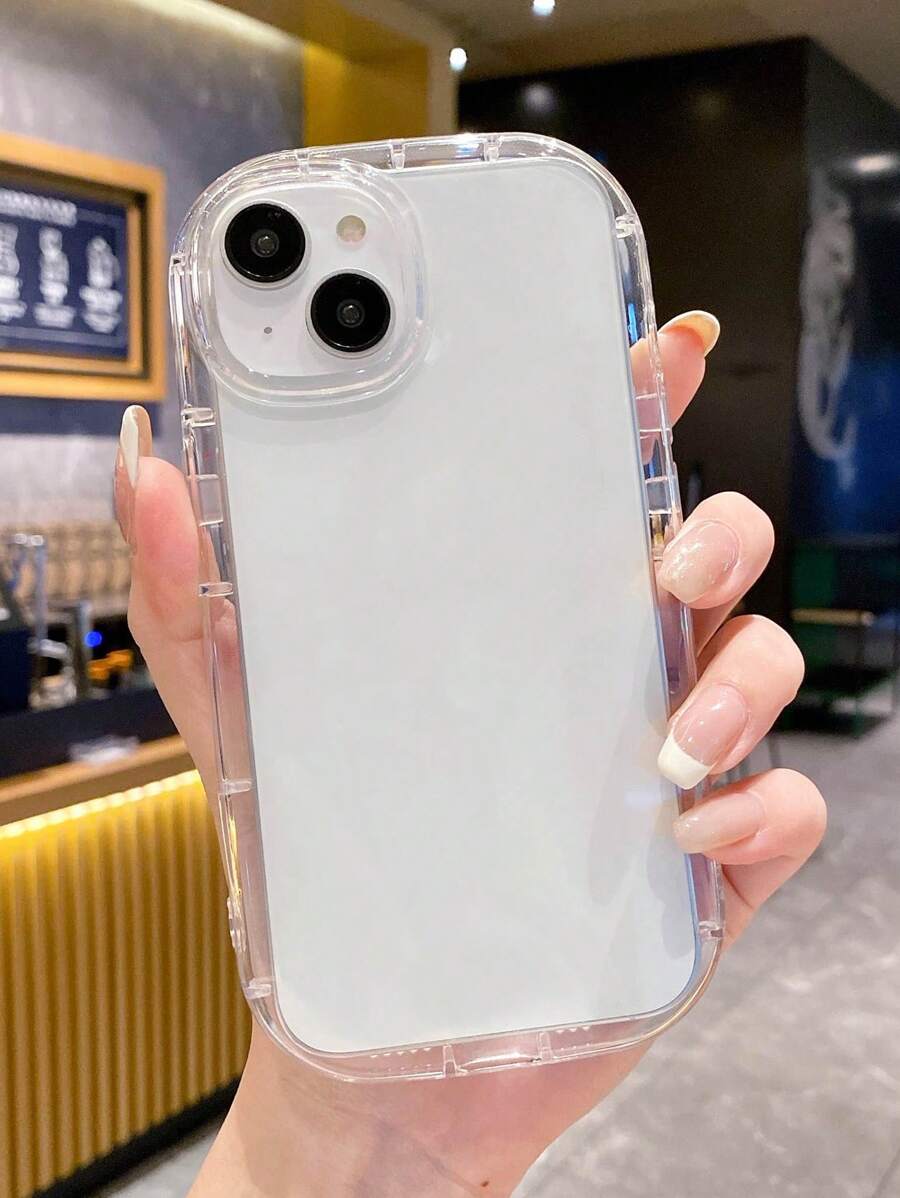 高級透明加厚防摔手機殼,帶有大孔,適用於iphone - 無色 - 查看 1