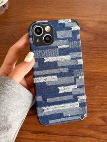 1入組多色四角防摔性感個性化破舊牛仔布手機殼，適用於 iPhone - 彩色 - 查看 4