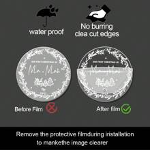 1個圓形亞克力耶誕樹裝飾品,2023首個耶誕裝飾品,2023首次結婚耶誕裝飾品,我們的首個聖誕沙先生夫人裝飾品,新婚夫婦禮物 - 白色 - 查看 3