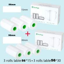 6 cuộn Mini Giấy in Hình dán Tự dính Giấy cảm nhiệt Màu sắc Dính Giấy Đối với A6 Hình chụp Máy in - Đen và trắng - Xem 1