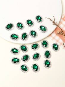 20pcs 10*14mm Oval Colored Glass Crystal Buttons Sewing Claw Chain Edge Decor DIY Headwear Clothing Shoes Bag Accessories
