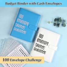 1 Set 100 Envelope Challenge Binder Easy And Fun Way To Save $5,050 Savings MoneyChallenges Binder Budget Binder With Cash Notebook 25 Inner Pages (without Numbers)+ 1pc Digital Page