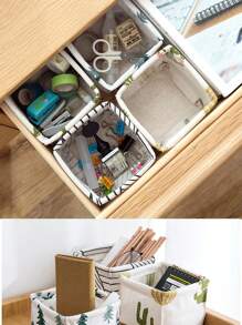 1pc Random Color Desktop Storage Basket For Home Stationery, Dressing Table Cosmetics, Sundries Organizer - Random Color - View 2