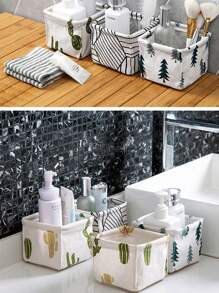 1pc Random Color Desktop Storage Basket For Home Stationery, Dressing Table Cosmetics, Sundries Organizer - Random Color - View 3