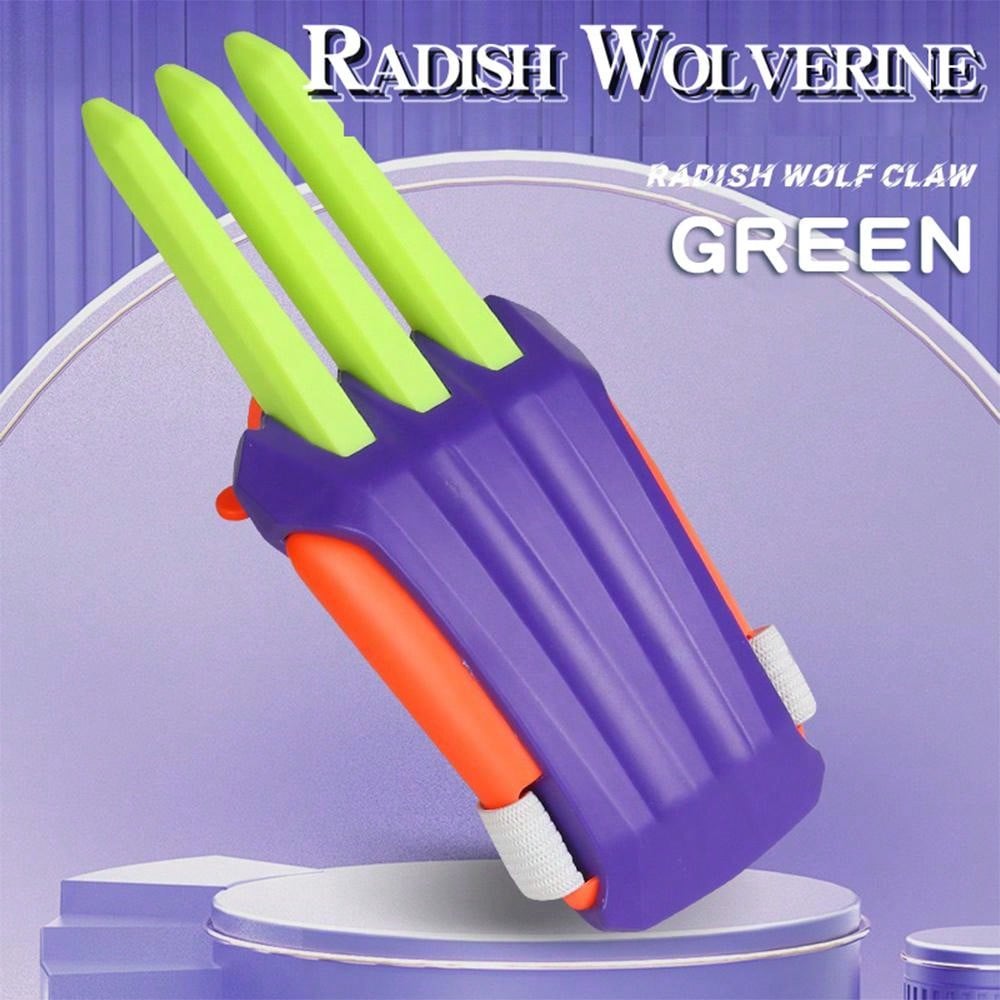 Carrot & Wolf-claw Shaped Spring Loaded Toy Knife With Telescopic Blade