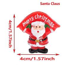 1入組聖誕裝飾品,迷你聖誕老人、雪人、禮物袋、樹脂企鵝人偶、雪景裝飾