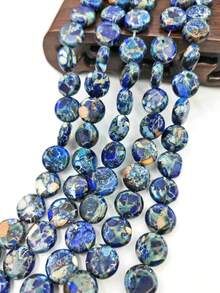 13個圓形蛋糕形狀的皇族石頭diy配件 - 藍色 - 查看 2