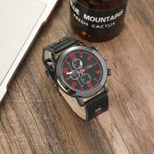 Men Gift Set, Including Watch, Glasses, Wallet And Ballpoint Pen; Perfect As Christmas Present/Gift Gift Sets Gift For Men - Red - View 4