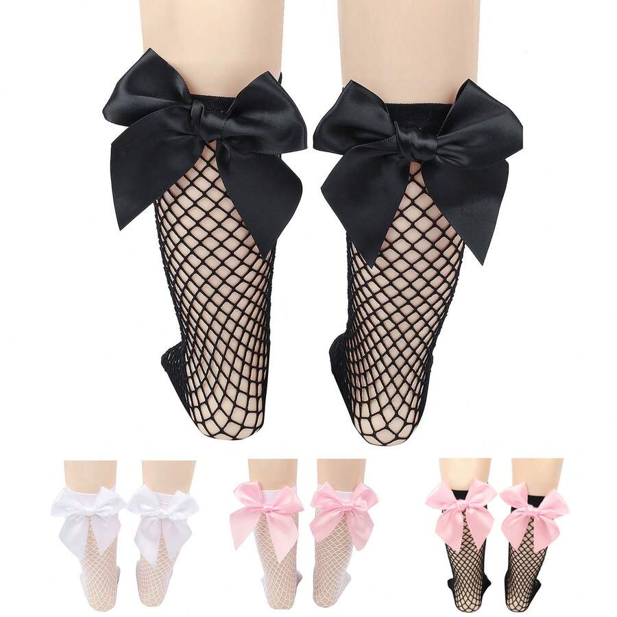 1雙黑色漁網襪 - 黑色 - 查看 1