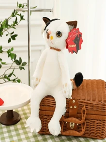 White Cat Plush Toy - White - View 1