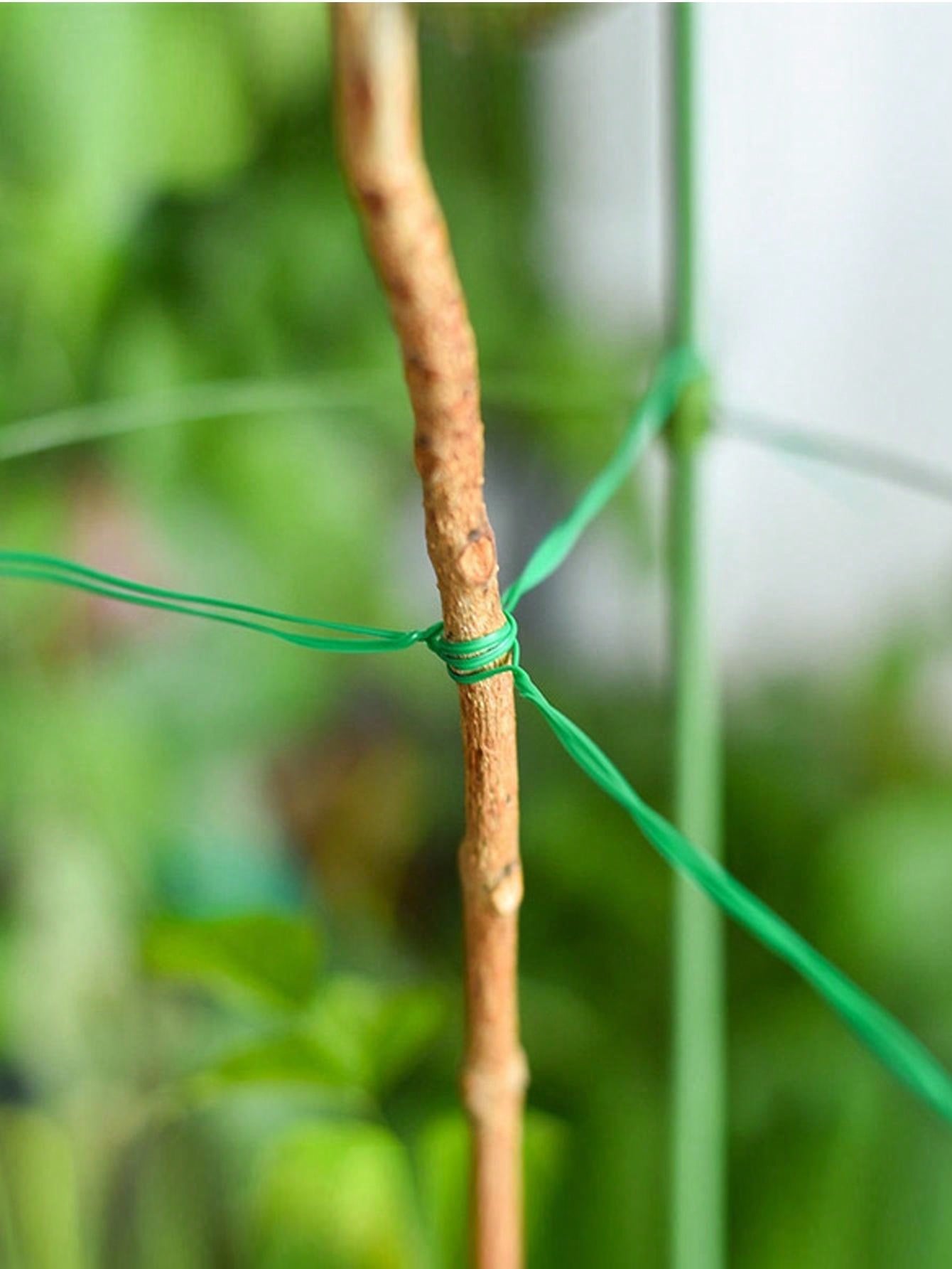 20m Green Plant Tie Tape Plastic Coated & Metal Wire Twist Tie For Gardening, Fixing Vines And