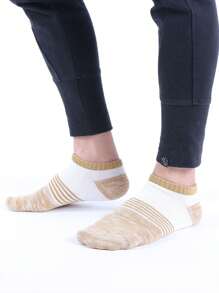 5pairs Men's Thick Winter Short Socks With Striped & Colorblock Design - Multicolor - View 9