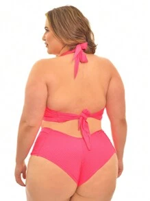 Plus Size Bikini Sets - Màu Hồng Tươi - Xem 3