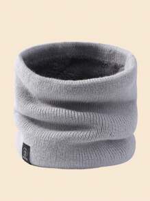 男士純色時尚簡約秋冬通用圍巾 - 淺灰色 - 查看 1