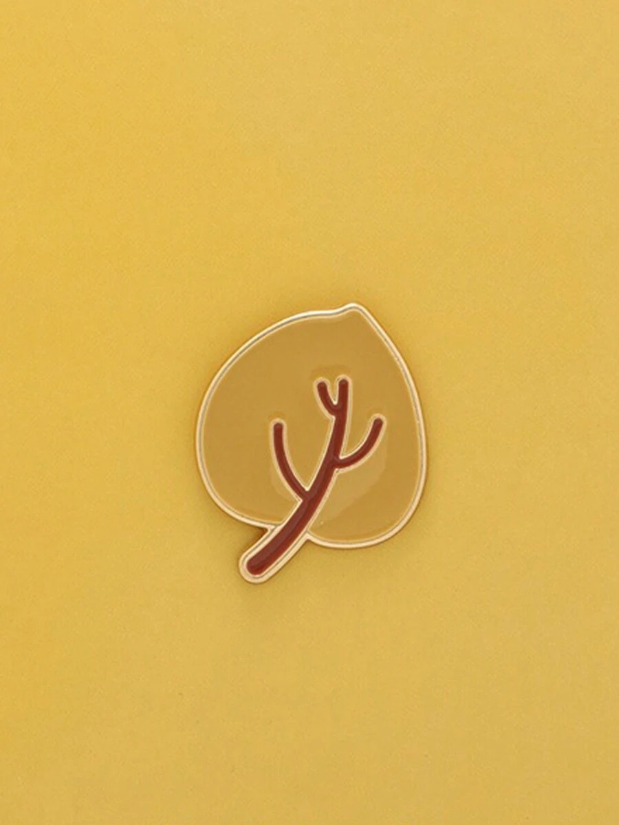 1件男女通用可爱清新叶形胸针，可个性化搭配衣服、包包、围巾