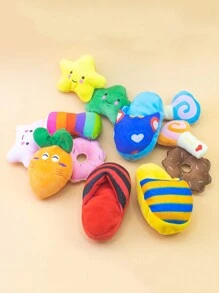 Set de 2 juguetes de peluche aleatorios, juguetes masticables para perros, duraderos y para afilar los dientes, con dispositivo BB integrado, juguete de peluche para gatos, juguete para perros para morder - Multicolor - Ver 9