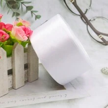 22米/捆5公分寬白色緞帶,禮物包裝,花束,婚禮裝飾,手工緞帶