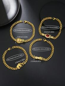 1 Dây Chuyền Mạ Vàng 18K Đính Đá Rhinestone Lớn - Vàng - Xem 10