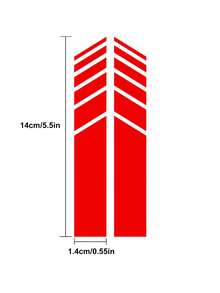 4pcs Car Rearview Mirror PVC Decorative Stickers, Creative Personalized, Self-Adhesive, Waterproof - Red - View 4