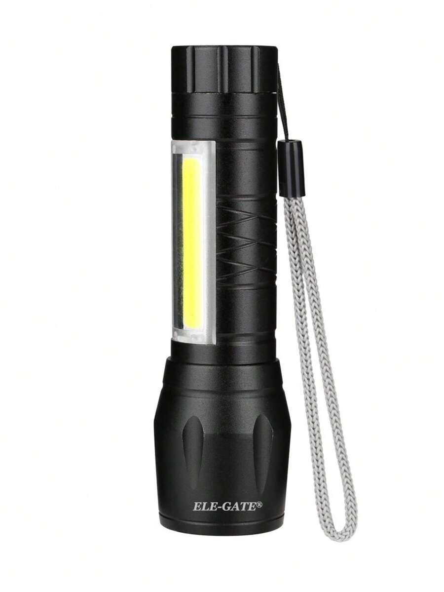 Lampara LED07 Diseño compacto y portátil Recargable por USB Versatilidad para múltiples situaciones, como camping o emergencias, gracias a su linterna lateral. ELE-GATE - Negro - Ver 1