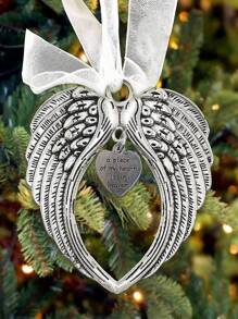 1pc Angel Wings Ornaments, Bell Charm Memorial Ornaments For Lost Loved Ones, Stainless Steel Angel Wings Decoration Tree Decoration Gift Box Home Decoration Pendant (Mom) Heart Wings Design Hanging Ornaments Craft, 1pc Modern Zinc Alloy Home Decoration,Home Decor ,Room Decor,Wall Decor Gifts Birthday Graduation - Multicolor - View 4