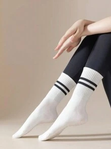 條紋船員襪瑜伽防滑襪 - 白色 - 查看 4