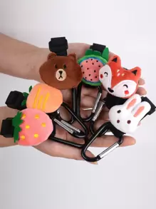 2pcs Baby Stroller Hooks, Multi-functional Cartoon Hangers With Metal Clips, Durably And Sturdily Attach Shopping & Diaper Bags, Toys, Clothes, Etc. For Outdoor Walks - Black - View 1