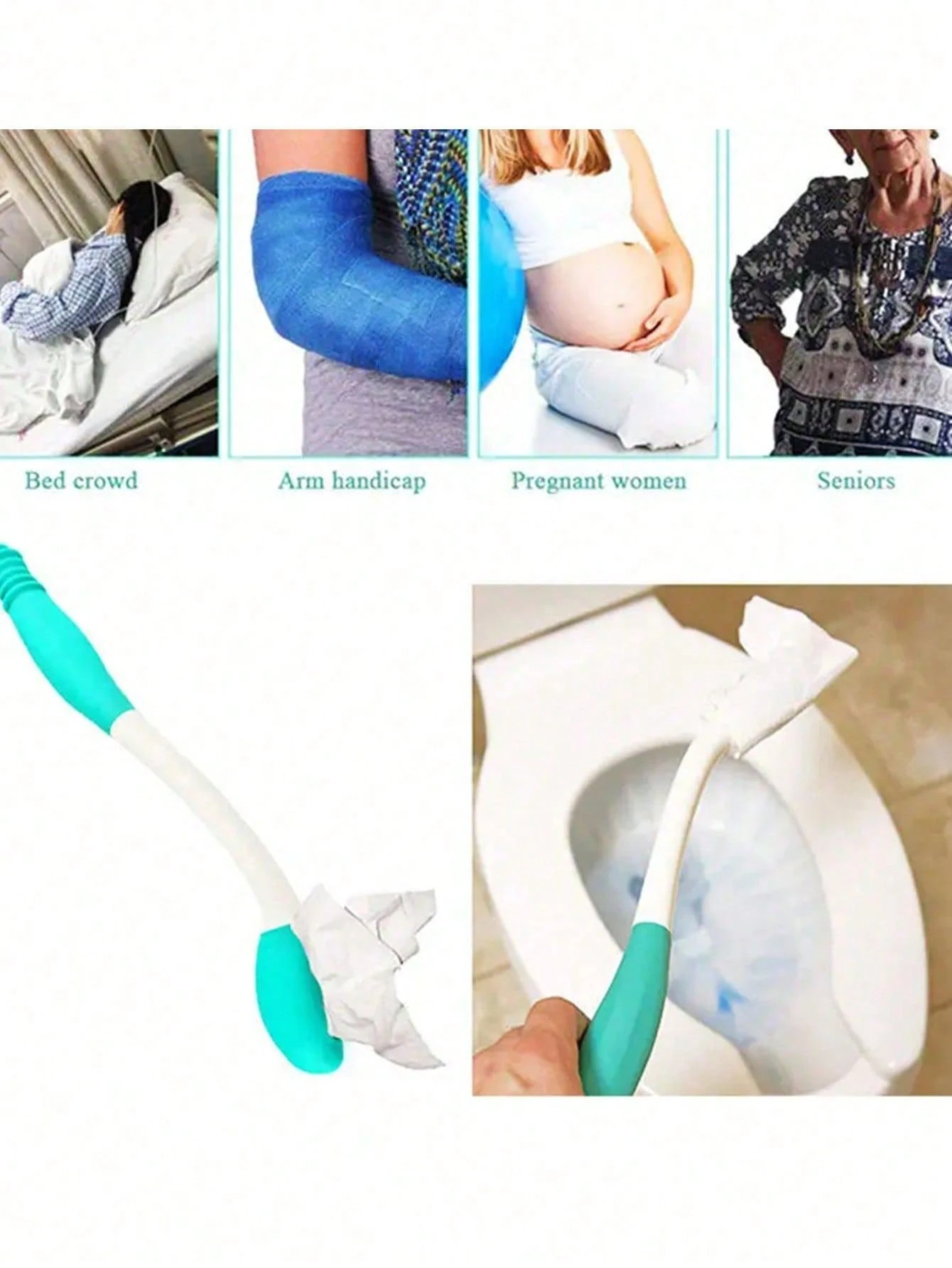 1pc Toilet Aid Wiping Tool, Long Reach Comfortable Wiping, No Need To ...