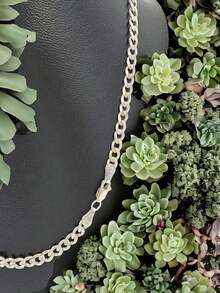 Beautiful Shiny Chain Necklace Made Of Pure 925 Sterling Silver 55cm 5mm Unisex Man Woman - White - View 5